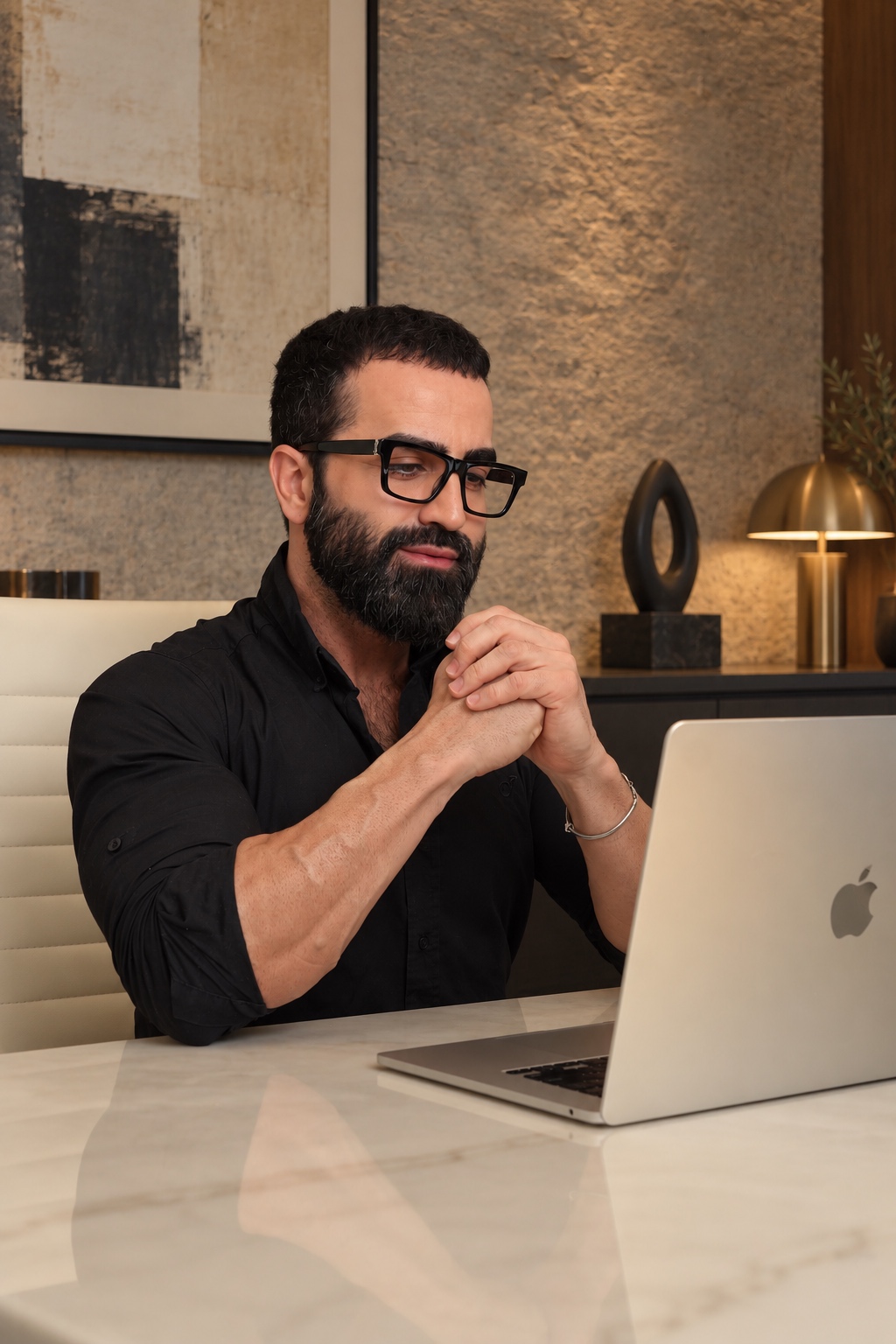 Flávio Machádo con su notebook